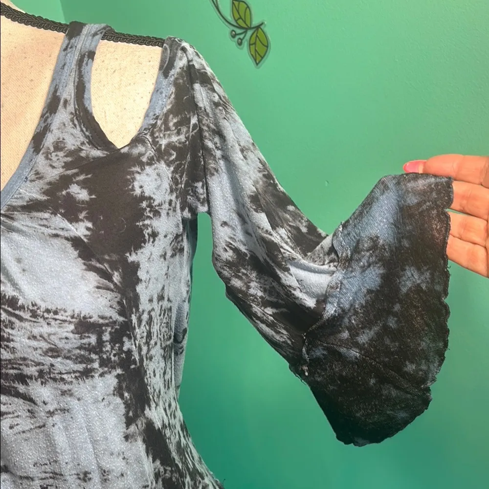 T Party Black and Blue cold shoulder top - Image 3