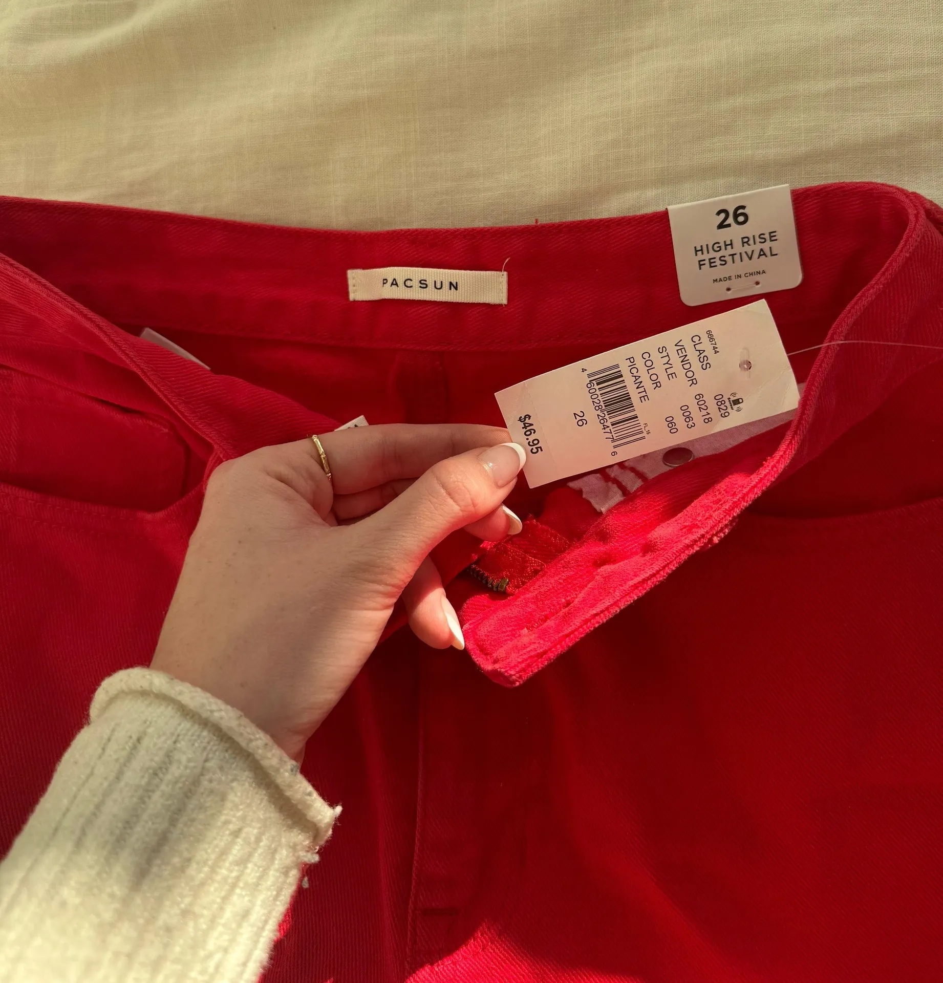 NWT  Red Jean Short - Image 2