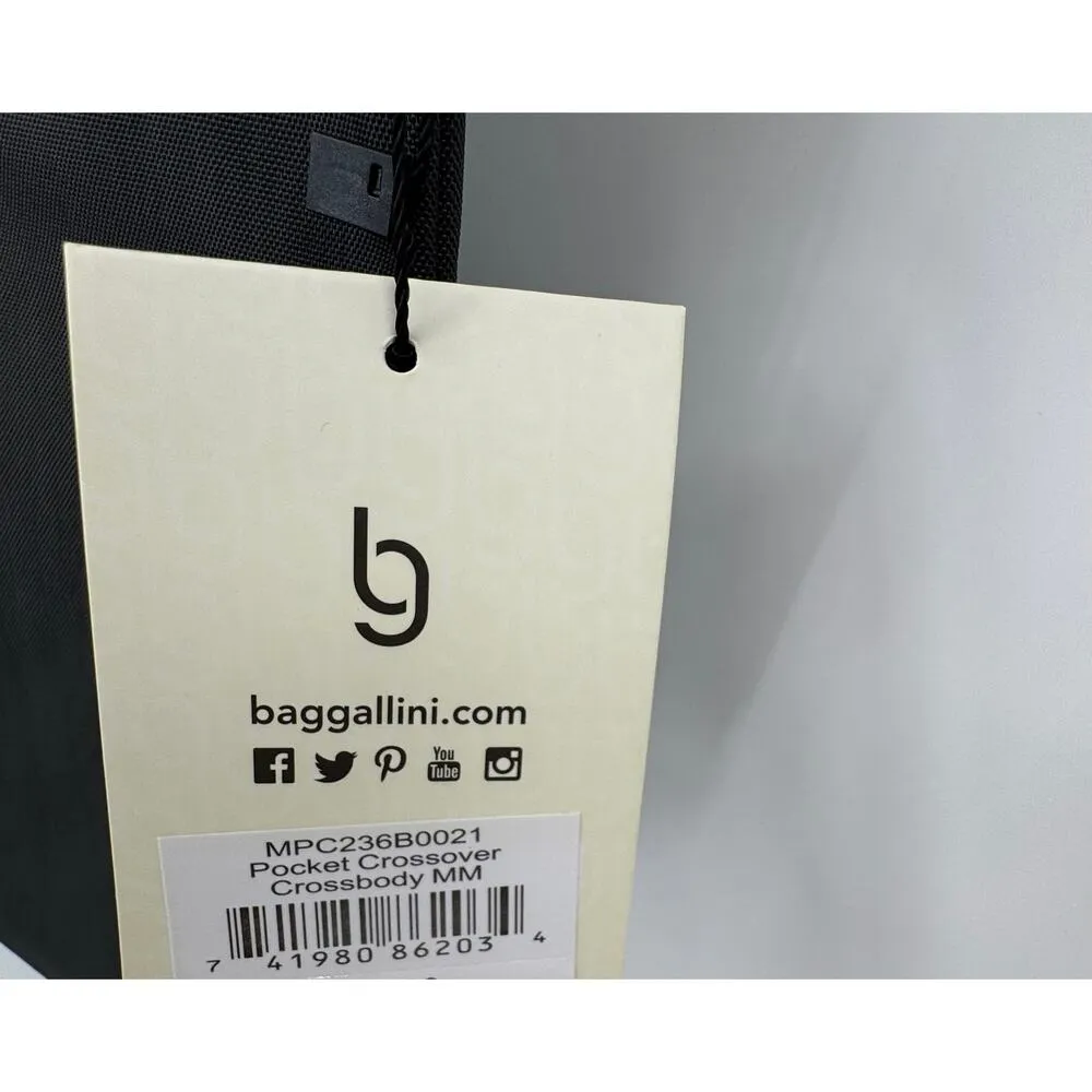 Baggallini Pocket Crossover crossbody bag nylon travel purse gray NEW - Image 10
