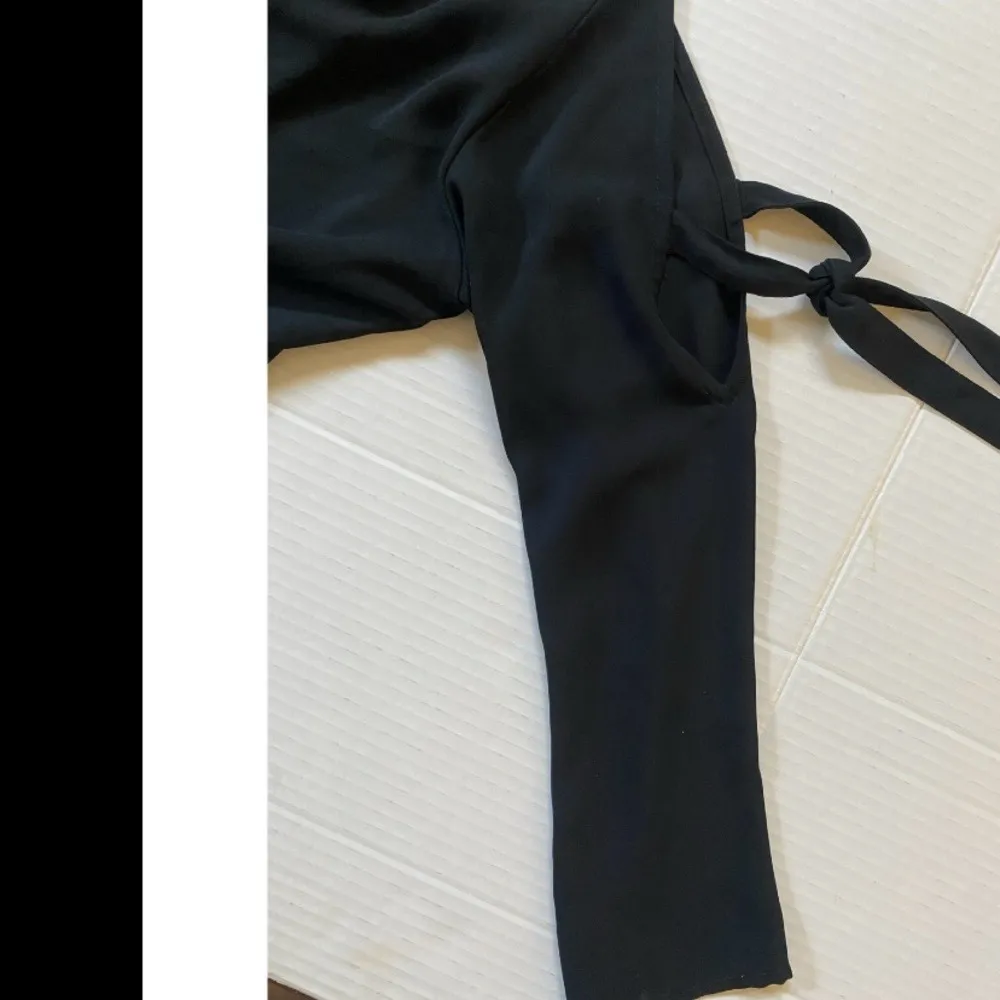 LOFT Outlet Black 3/4 Sleeve Tie Front Blouse Black XS‎ - Image 4