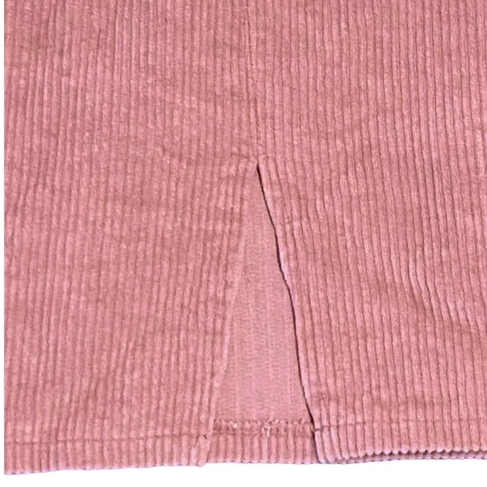 PRINCESS POLLY Pink Corduroy Short Mini Skirt with Front Slit ~ Women's Size 6 - Image 5
