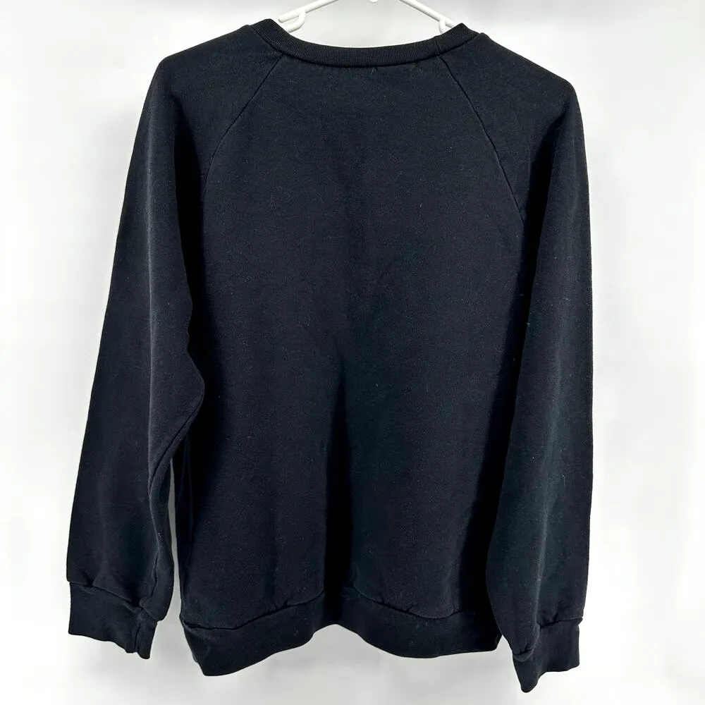American Apparel Sweatshirt Raglan Sleeve Fleece Lined Crew Neck Cozy Black XL - Image 4