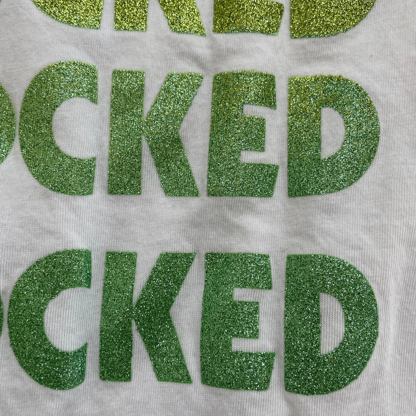 VS Pink Shamrocked glitter graphic lattice caged back tee TLS1 2850 White Size L - Image 11