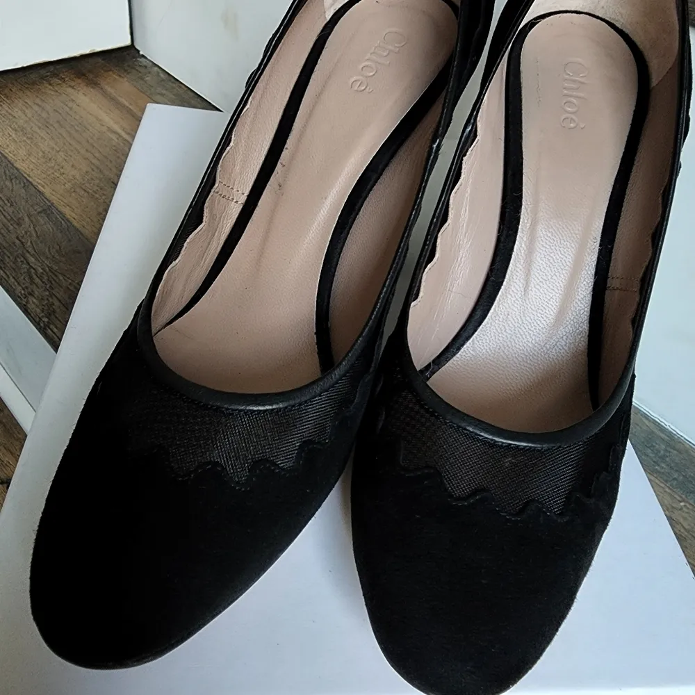 Chloe mesh scalloped pumps - Image 2