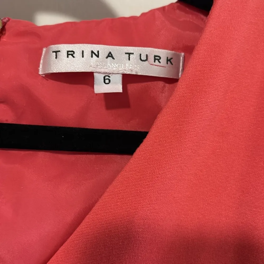 Trina Turk Red Sheath Mini Dress V-Neck Short Sleeve - Image 6