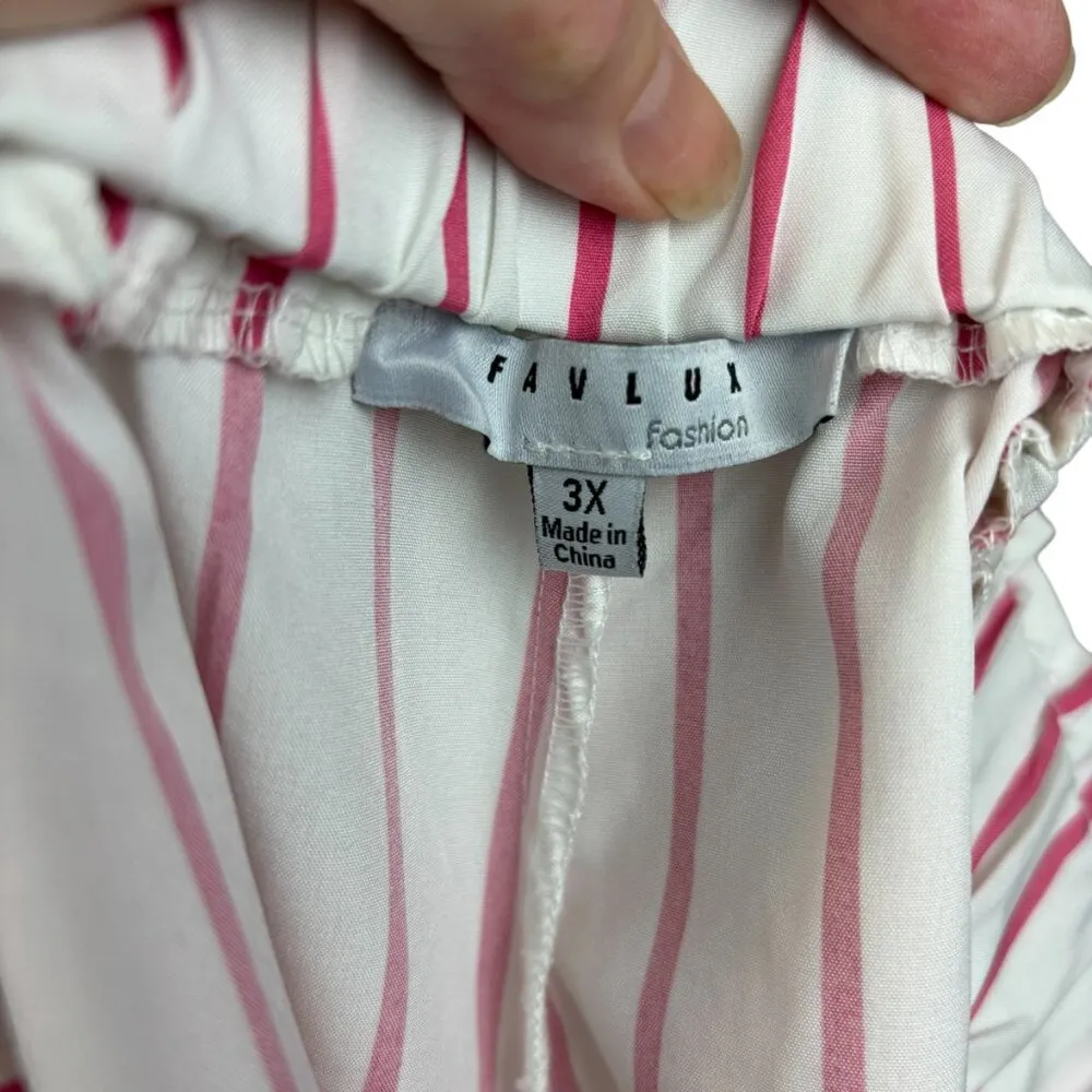 Favlux Fashion striped shorts, size 3X, paper bag waist, summer, beach, vacation - Image 4