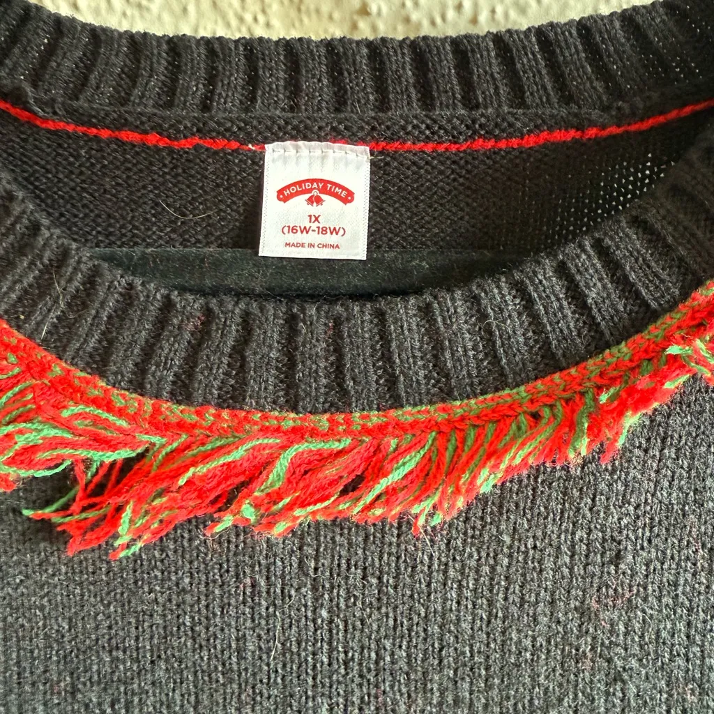 Holiday Time “Feliz Navidad” Ugly Christmas Sweater Women’s 1X (16W–18W) - Image 5