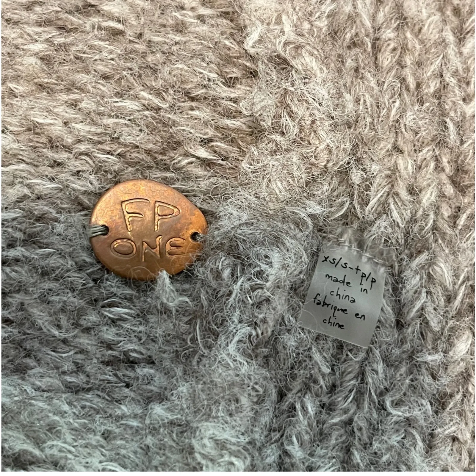 FP One‎ Free People Oversized Knit Drape Collar Poncho Cape XS/S Gray - Image 4