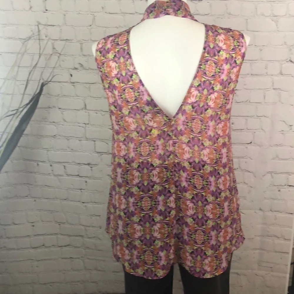 Bisou Bisou sheer bareback pink purple top - Image 2