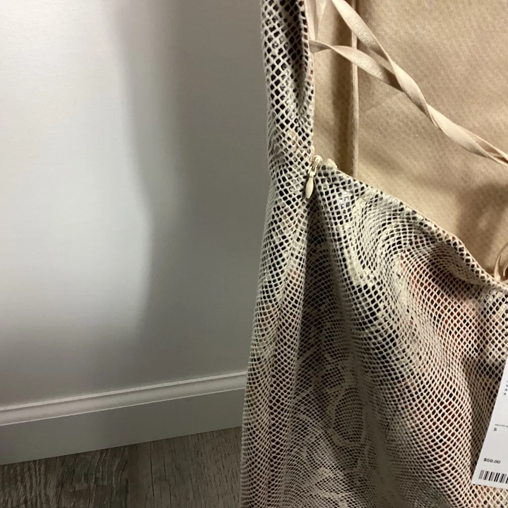 UO Textured Snake Print Mini Dress Size  Small NWT - Image 7