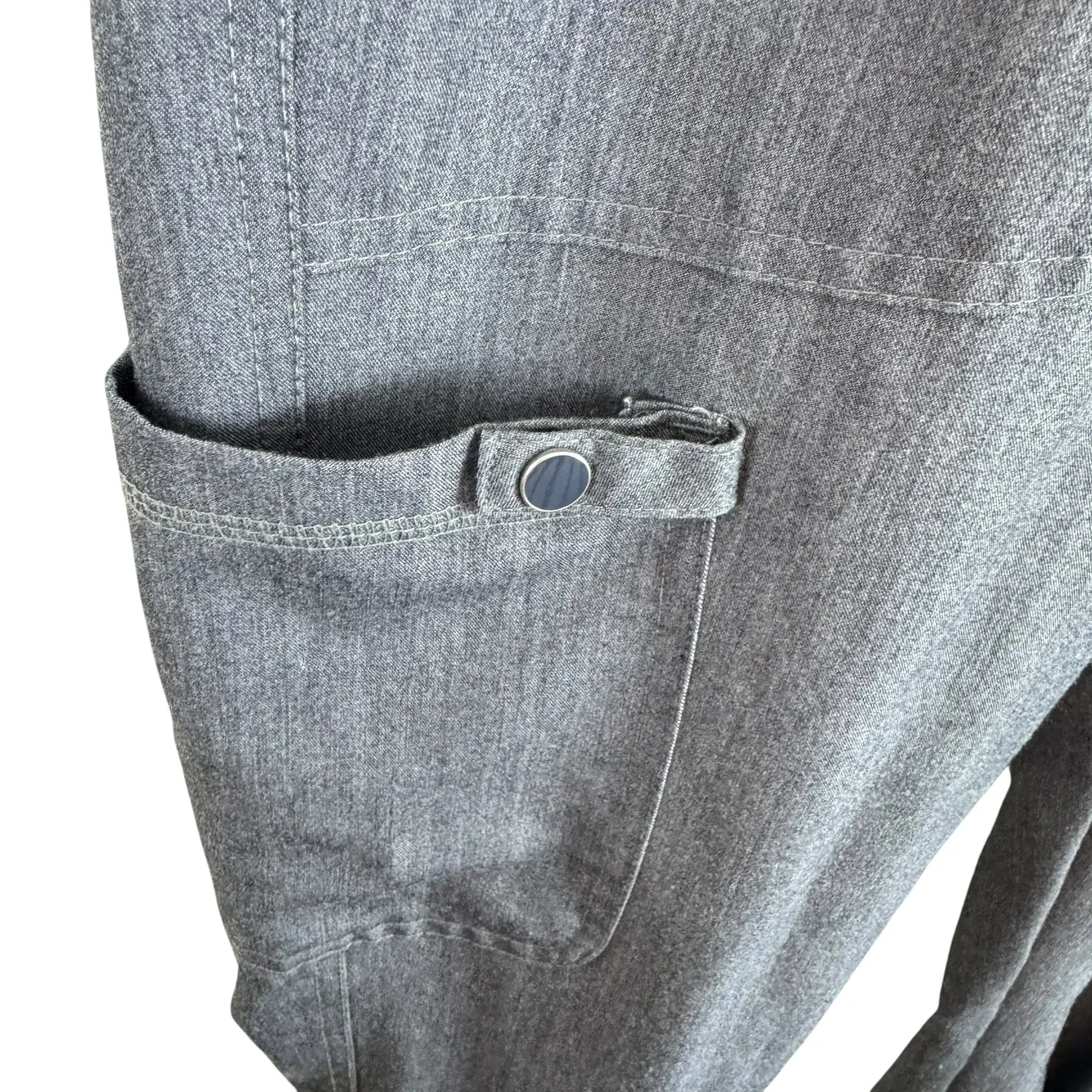 MED COUTURE Touch Gray Slat Heather Drawstring Jogger Scrub Pants Size XSP - Image 7