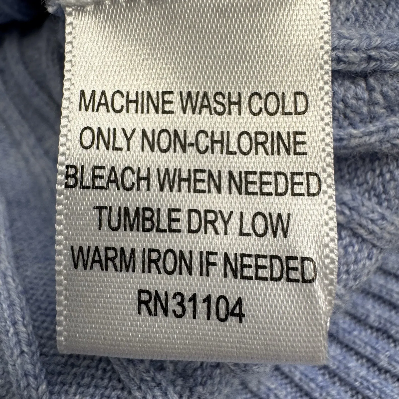 KIM ROGERS Sz M Blue 100% Cotton Pullover V-Neck Sweater Top Cable-Knit - Image 13