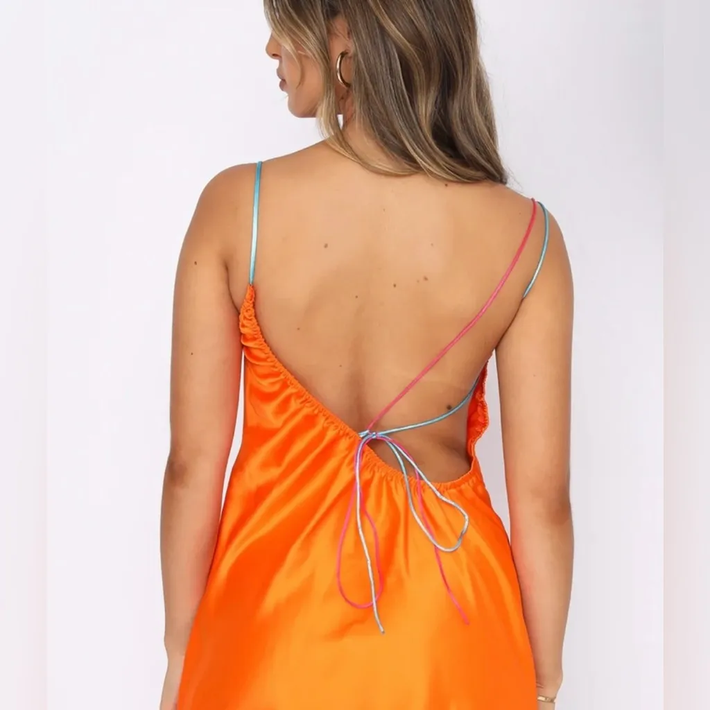 White Fox Boutique Coming in Hot Orange Mini Dress - Image 2