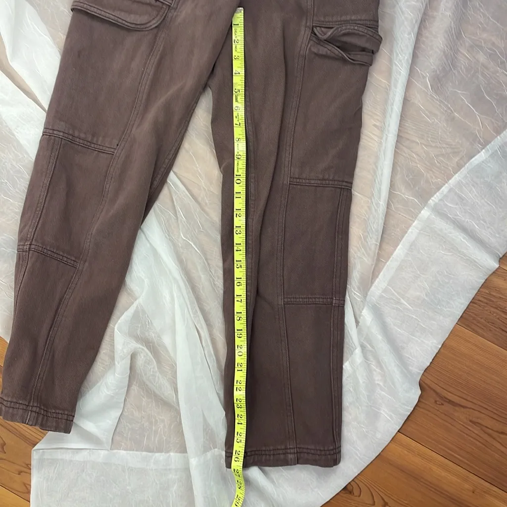PACSUN Unisex Men Women Brown Cargo Cotton Skate Grunge Utility Denim Pants XS - Image 9