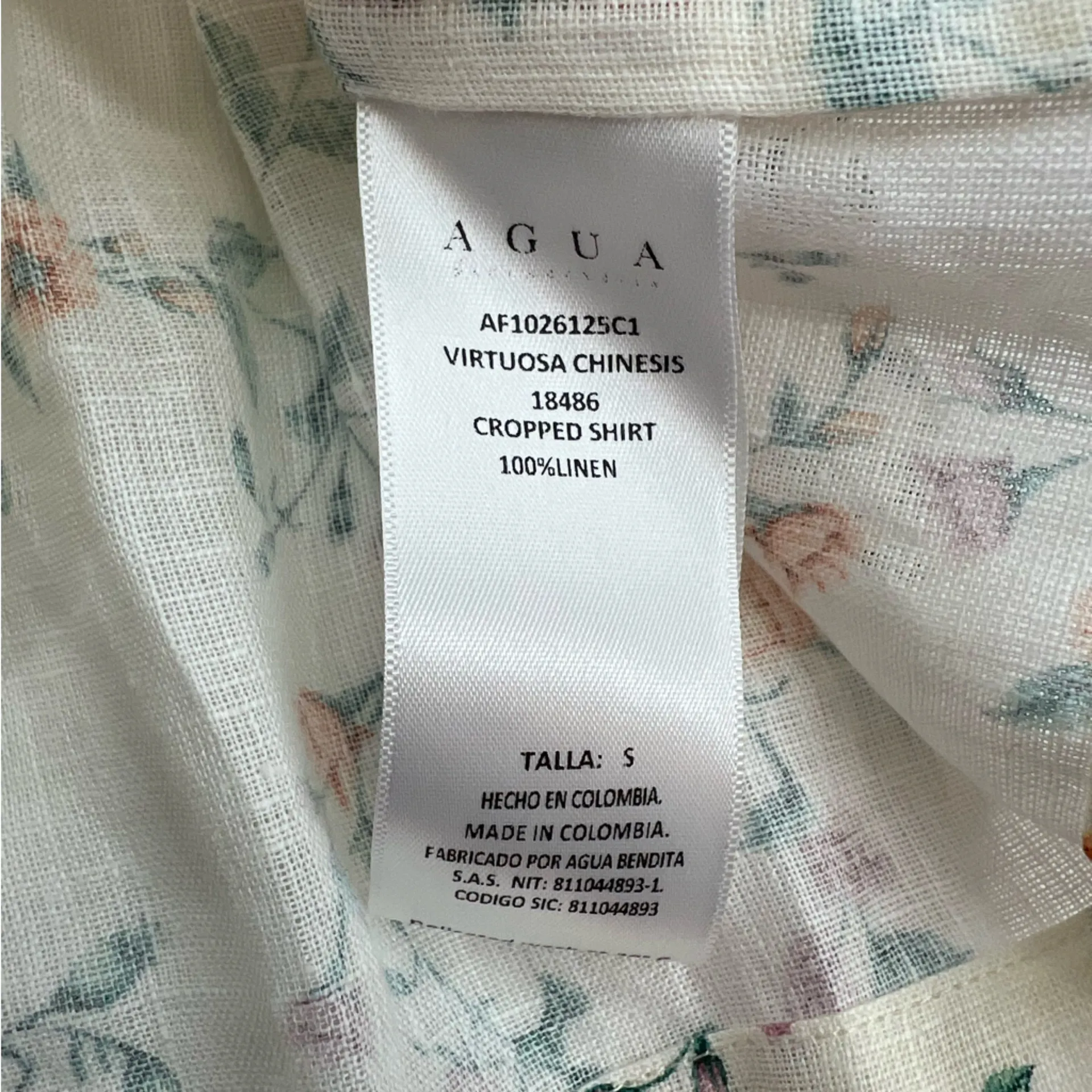 NWT Agua by Agua Bendita Virtuosa Chinesis Linen Shirt Sz S Yellow - Image 9