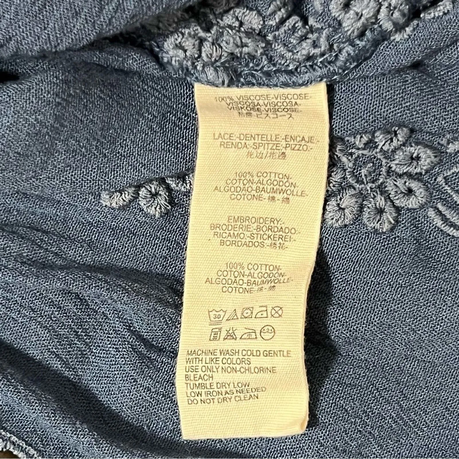 Free People Womens Boho Lace Eyelet Tunic Top Dress XS Coachella Fairy Western - Image 12