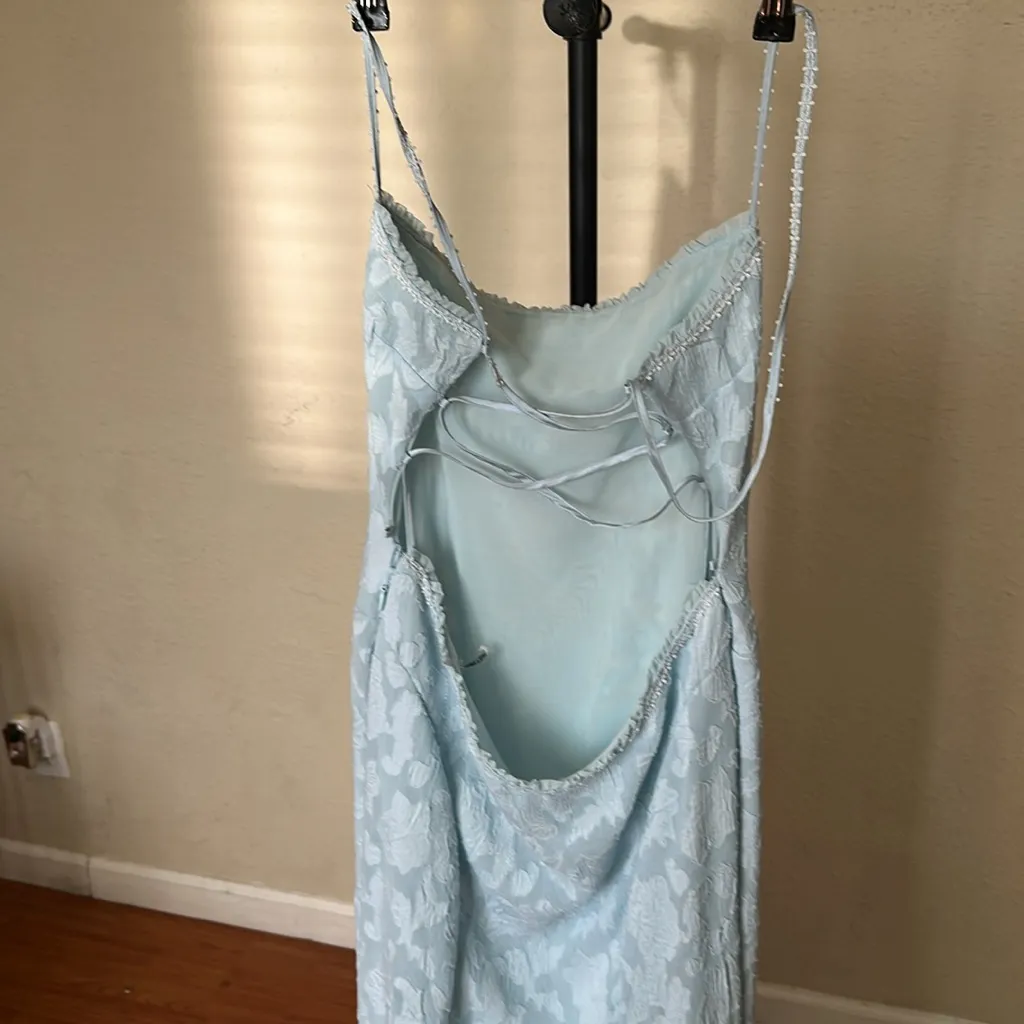 HOUSE OF CB‎ 'Joan' Bluebell Lace Up Back Maxi Dress NWOT Size L - Image 10