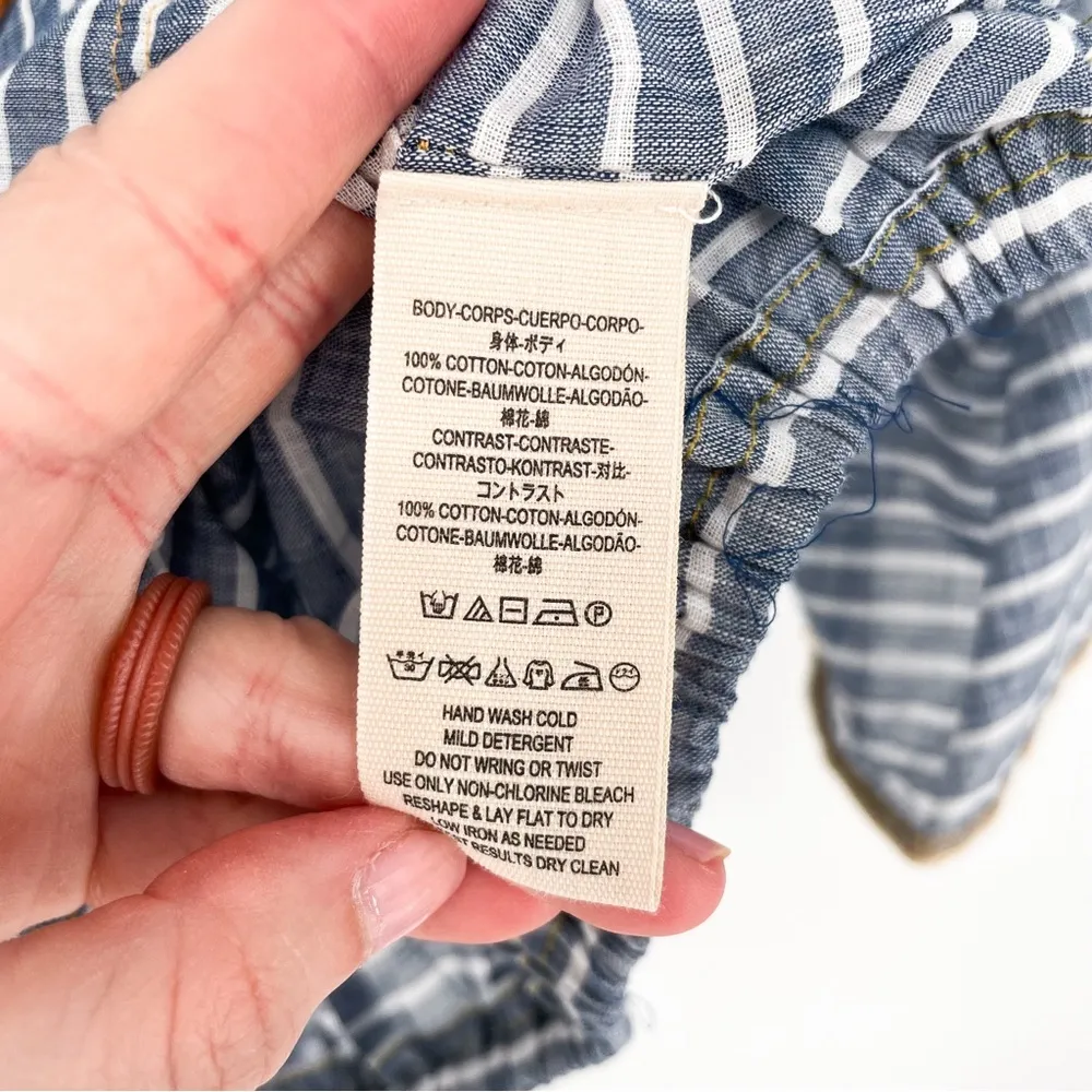 Free People Allora Striped Crochet Top in Summer Navy Combo XS - Image 8