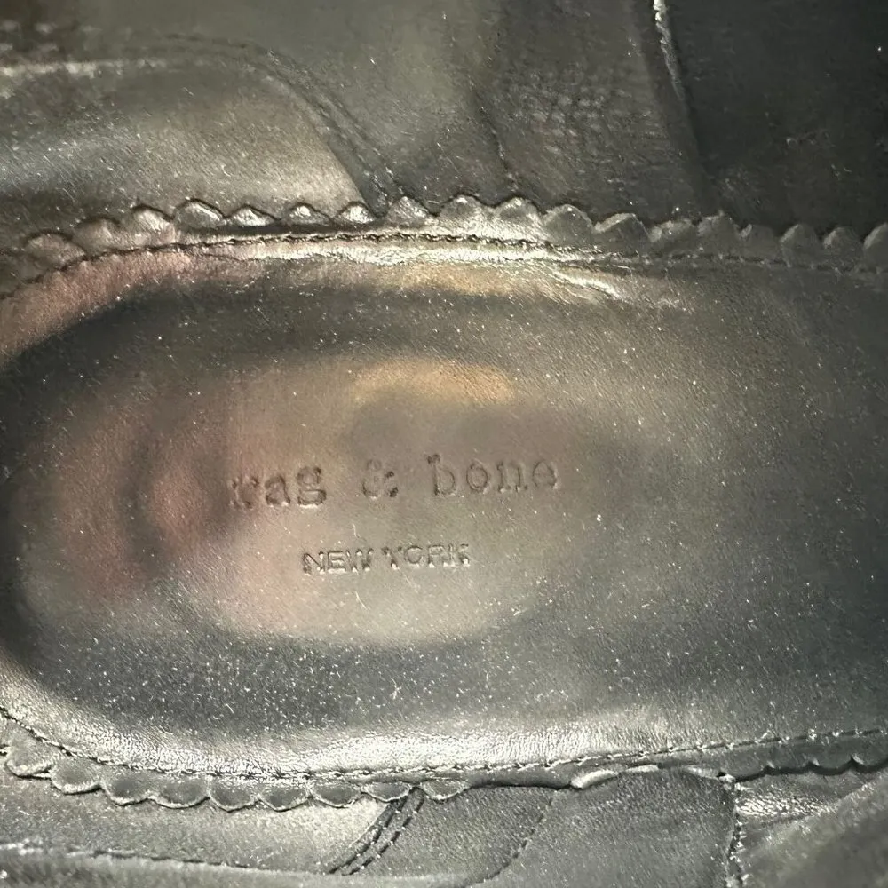 Rag & Bone MARGOT Granite Gray Suede Heeled Ankle Boots Size 38 Western Booties - Image 8