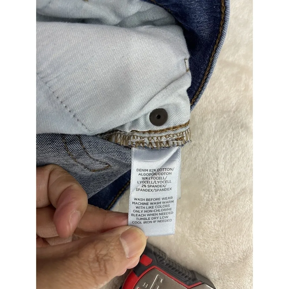 LOFT Ann Taylor Women's Blue Denim Jeans Size 4 Medium Wash Blend Skinny Crop - Image 3