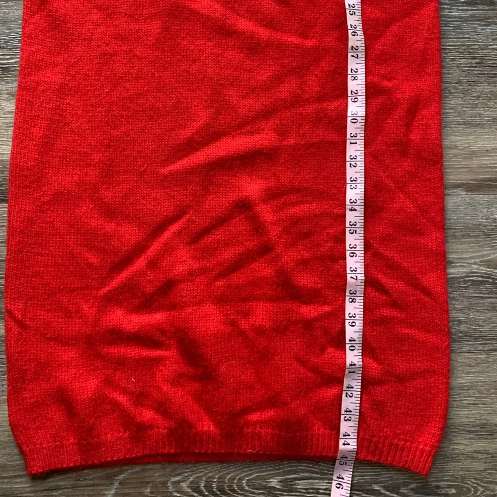 Vintage 80s John Richard Red Knit Long Sleeved Midi Dress M Size M - Image 5