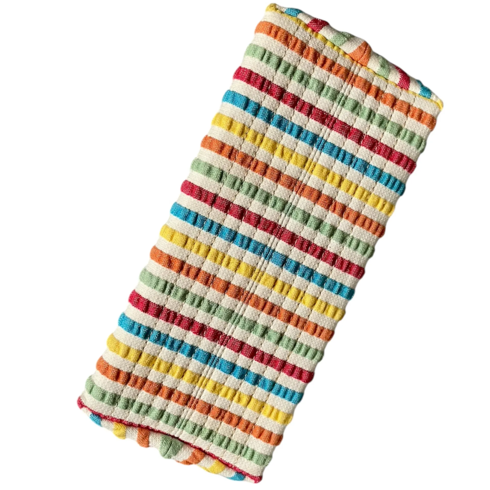 Dooney & Bourke Seersucker Multicolor Stripe Shoulder Bag w/ Bold Pink Interior - Image 5