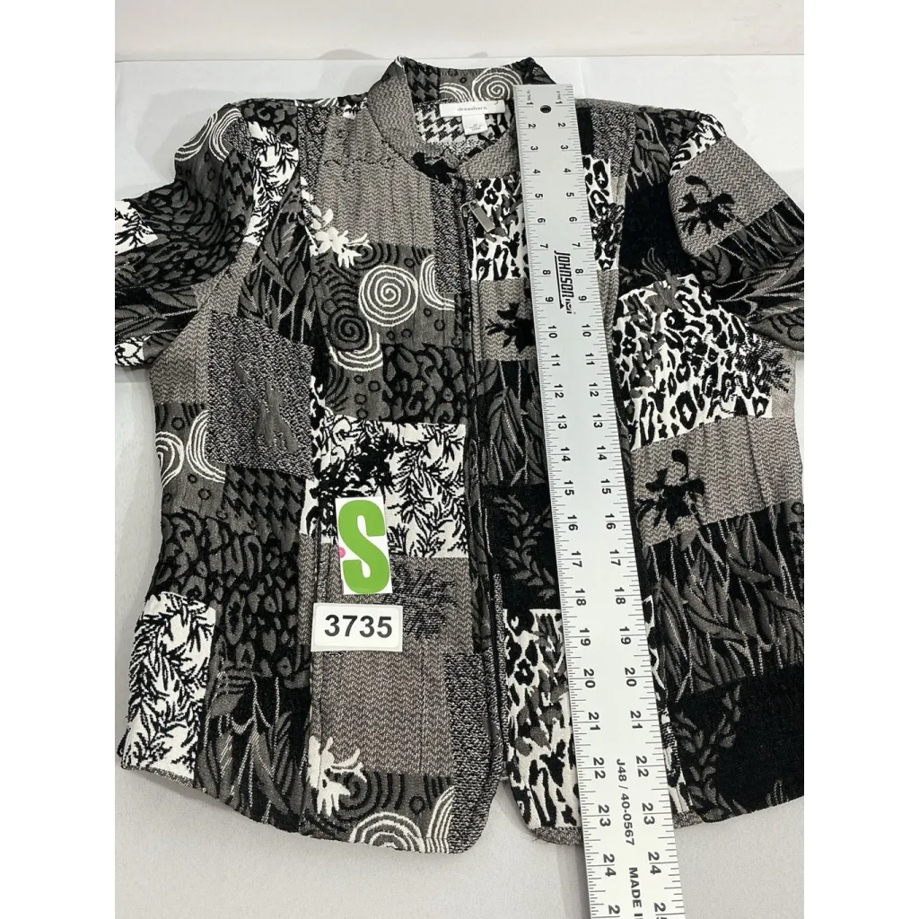 Womans Dress Barn Medium Multicolor Patch Work Full Zip Blazer - Image 8