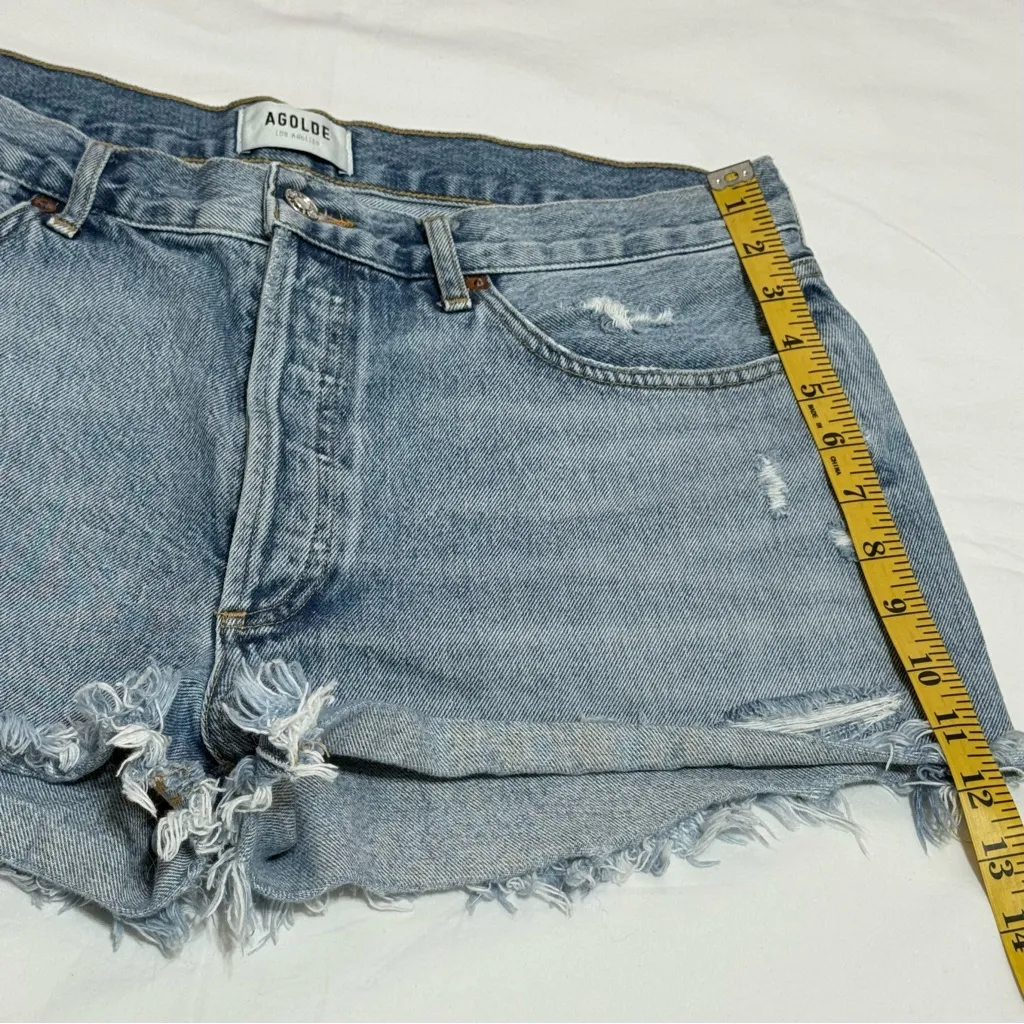 Agolde Women’s Distressed Light Blue Shorts Size 31 - Image 7