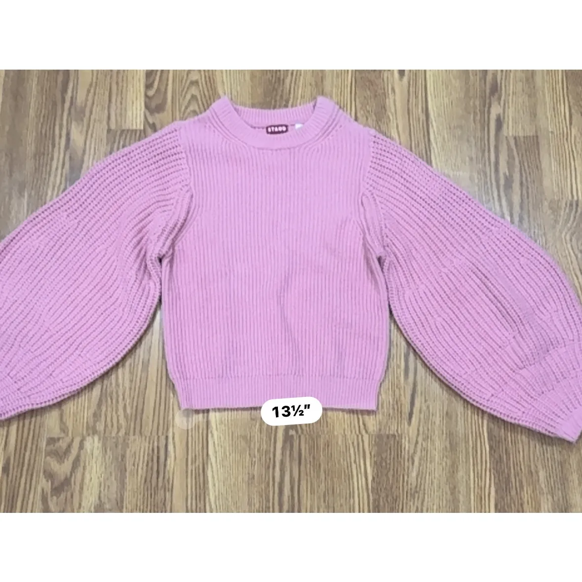 STAUD Pink Aura ribbed wool-blend sweater sz Medium - Image 8