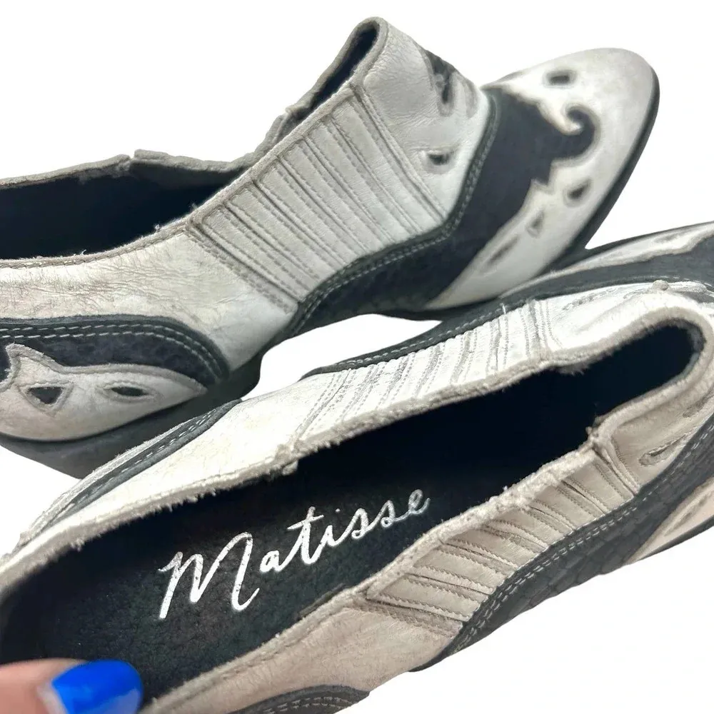 Matisse‎ Steely Leather Ankle Boot White & Black Size 8.5 - Image 9