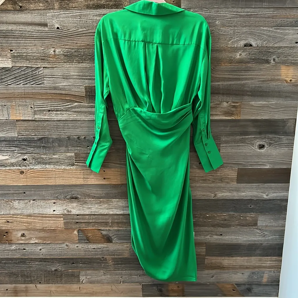 NWT Gauge81 Puno Silk Midi Dress Jungle Green Size Small - Image 8