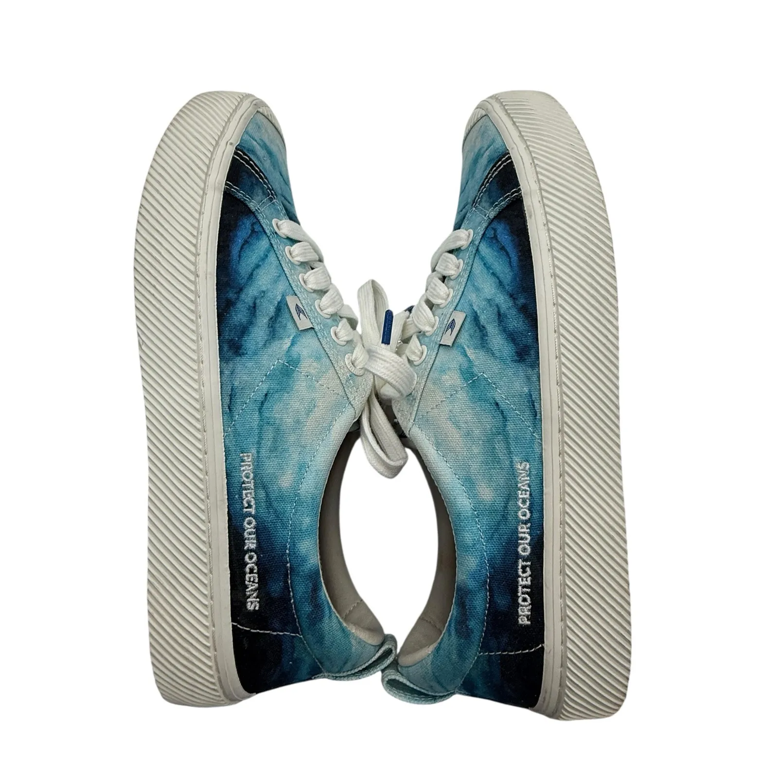 Cariuma OCA Low Blue Ocean Water Tie Dye Canvas Sneakers Sustainable Casual Size 10.5 - Image 8