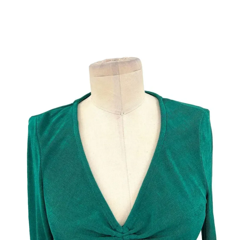 Princess Polly Kylie Mini Dress Forest Green Cut-Out‎ Ruched Bodycon Size US 8 - Image 5