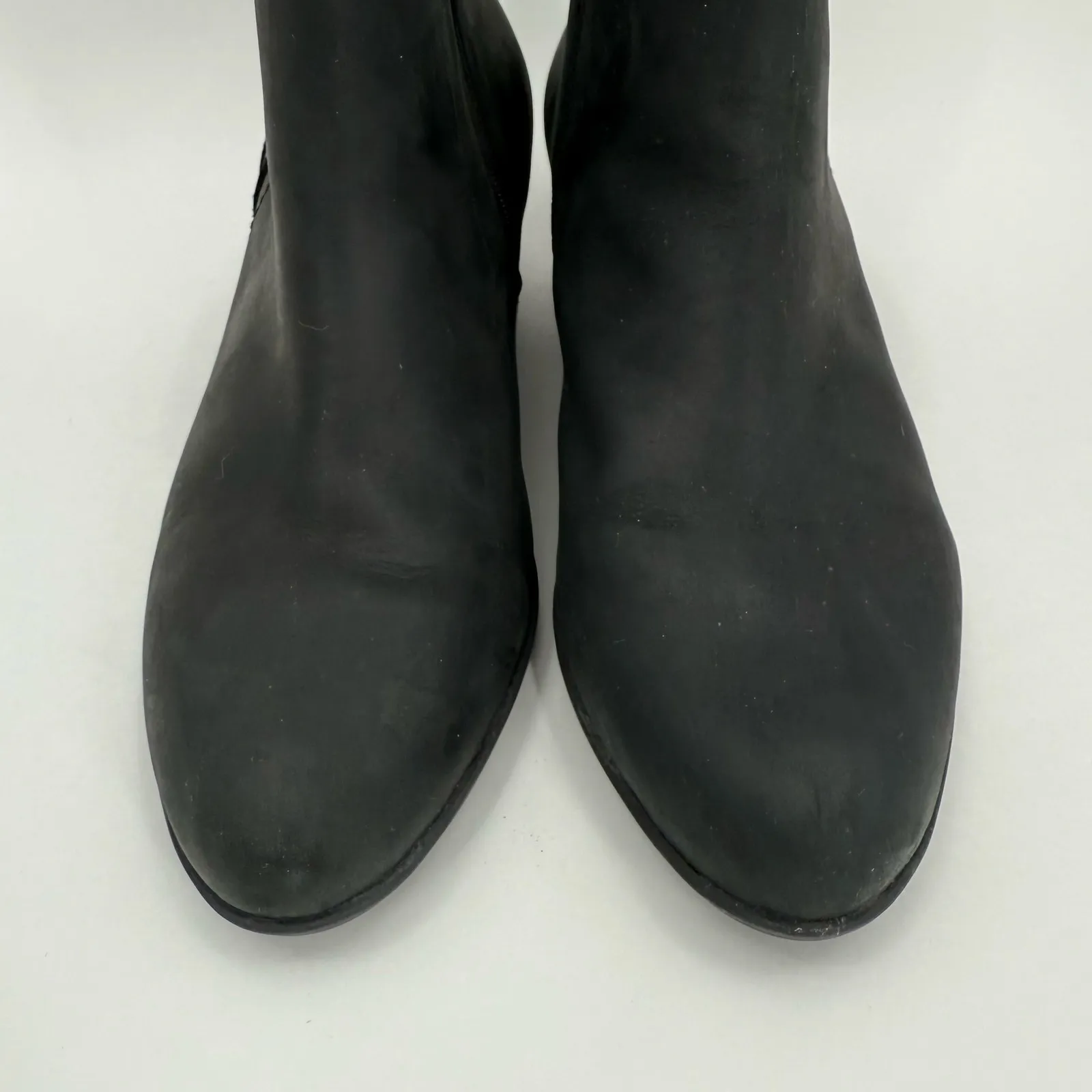 Clarks Adreena Lilac Ankle Boots SZ 7.5 Black Nubuck Booties Block Heel Leather - Image 3