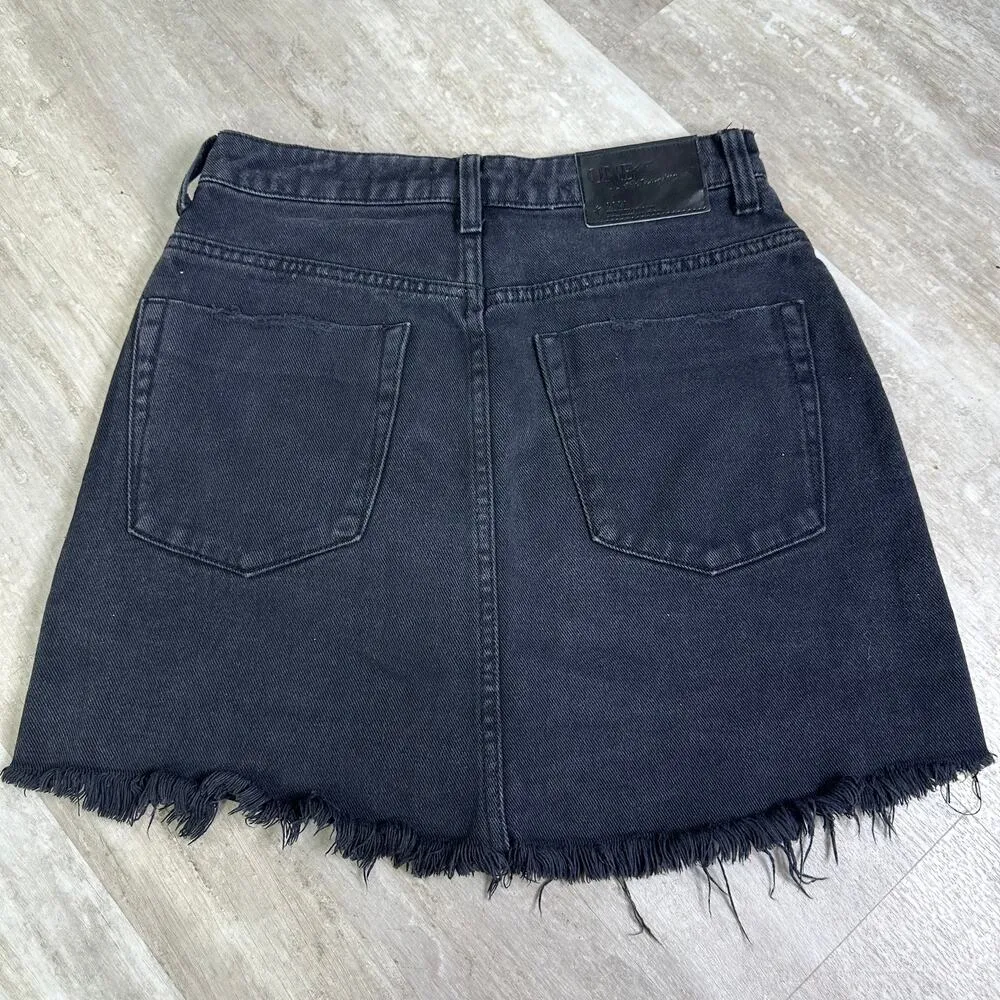 One Teaspoon Fox Black 2020 High wasted mini denim skirt size 26 - Image 9
