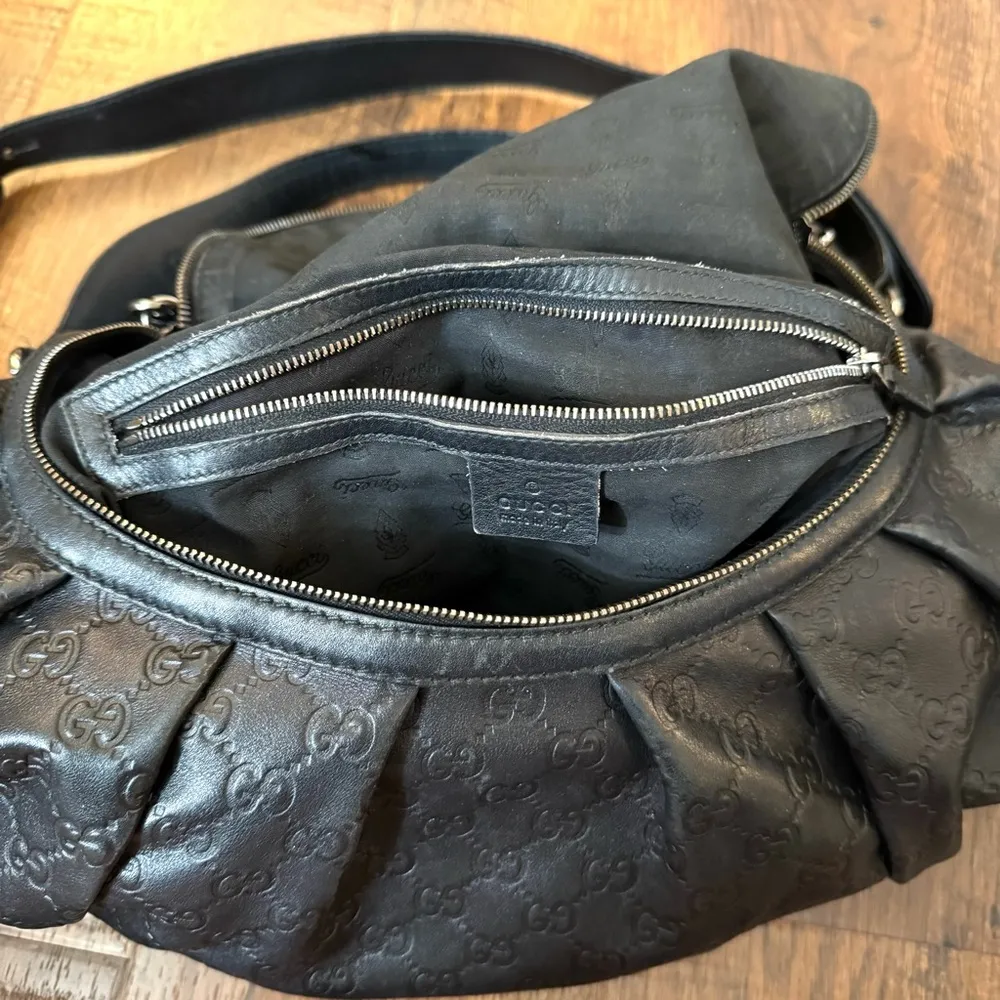 Icon Bit black leather Guccissima hobo, RARE pattern - Image 10