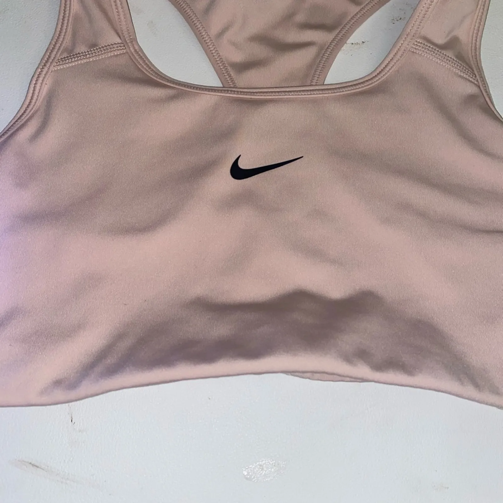 Nike Sports Bra Womens Small Dri Fit Center Swoosh Racer Back Top Scoop Neck - Image 2