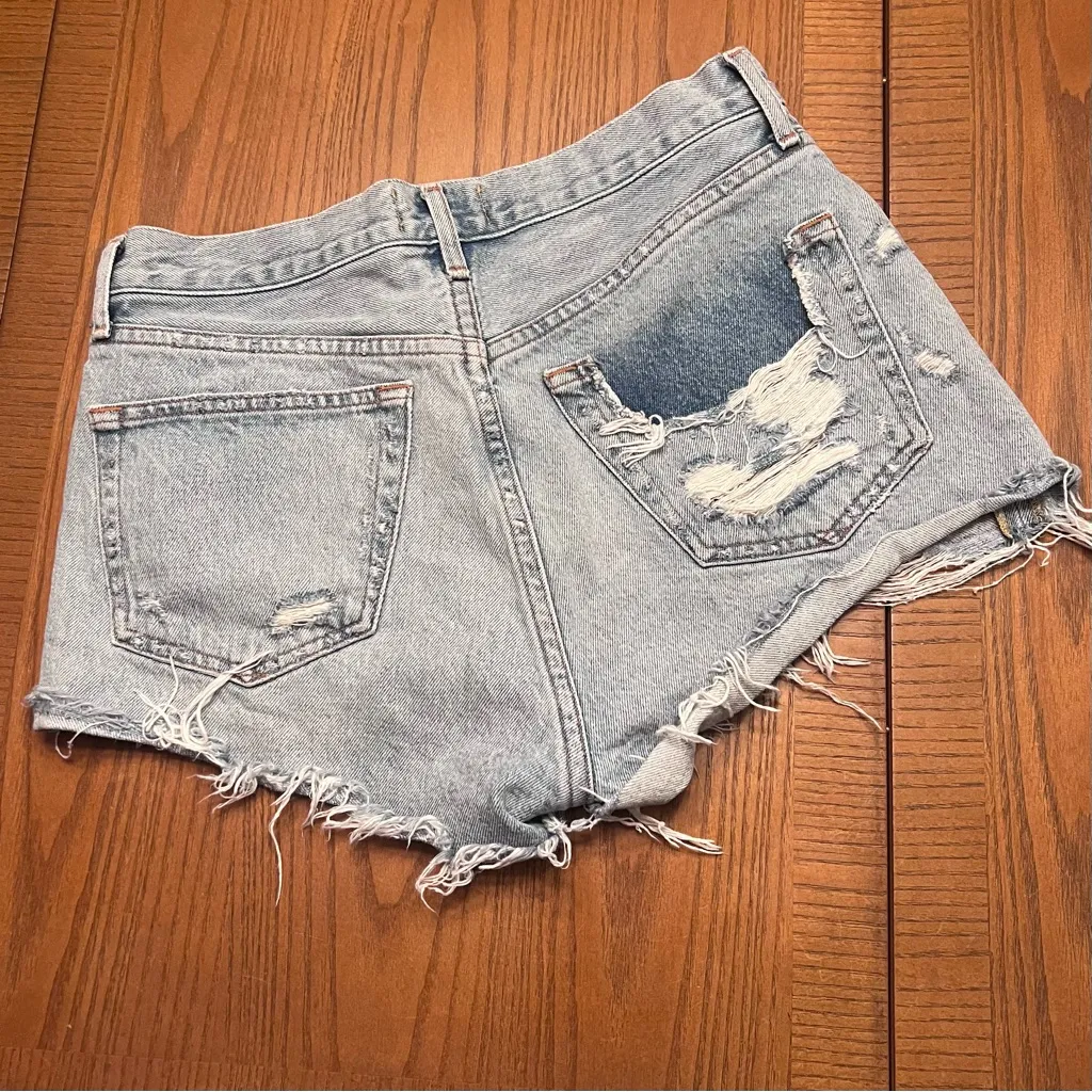 AGOLDE Parker Vintage Distressed Cut Off Denim‎ Shorts in Swapmeet Size 26 - Image 14