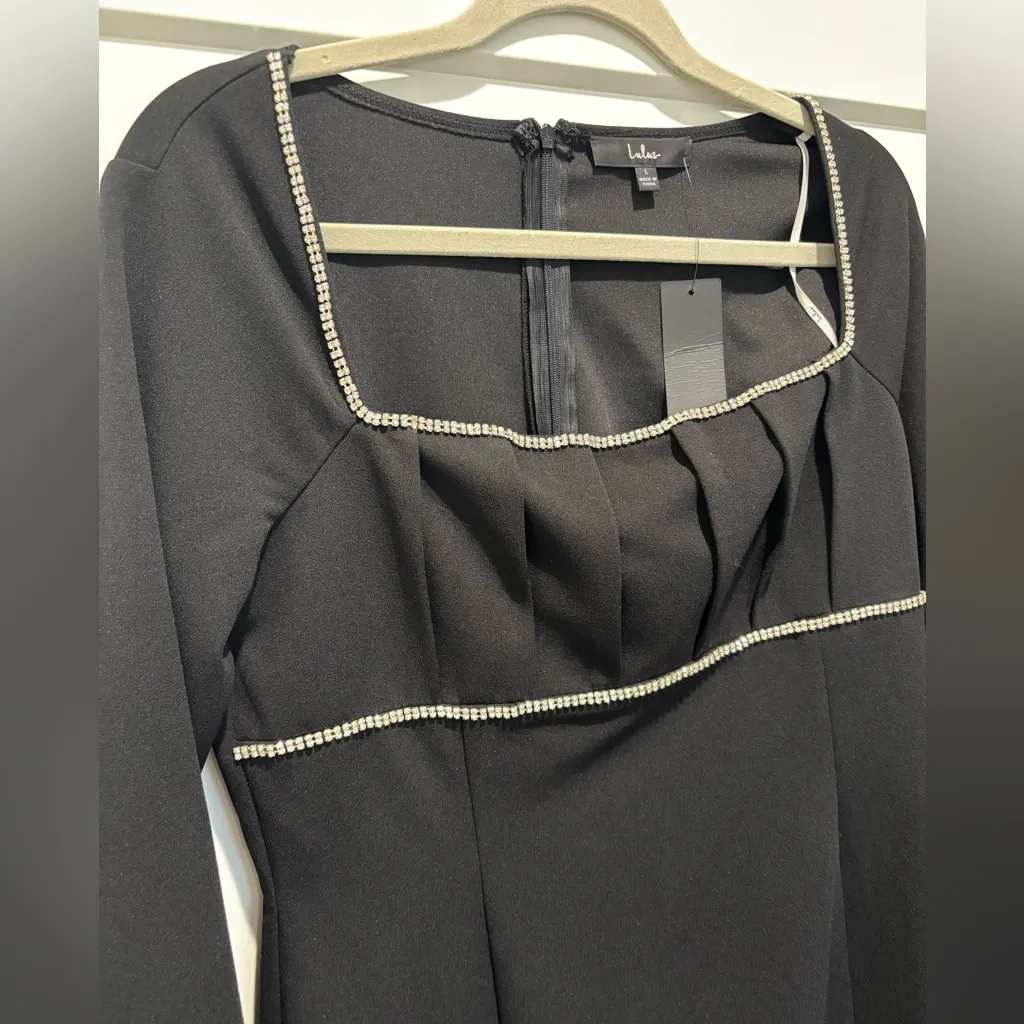 NWT Lulu's Black Sheath Long Sleeve Cocktail Dress Size L Size L - Image 8