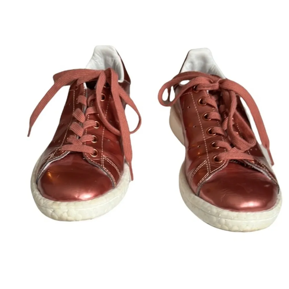 Adidas Stan Smith Metallic Copper Shiny Sneakers Size 6 - Image 3