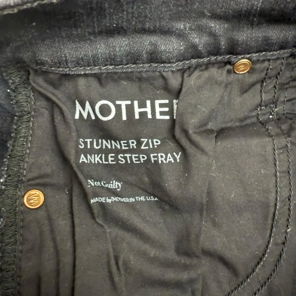 Mother Denim Women’s Stunner Zip Ankle Step Fray Jeans Black Size 27 - Image 10