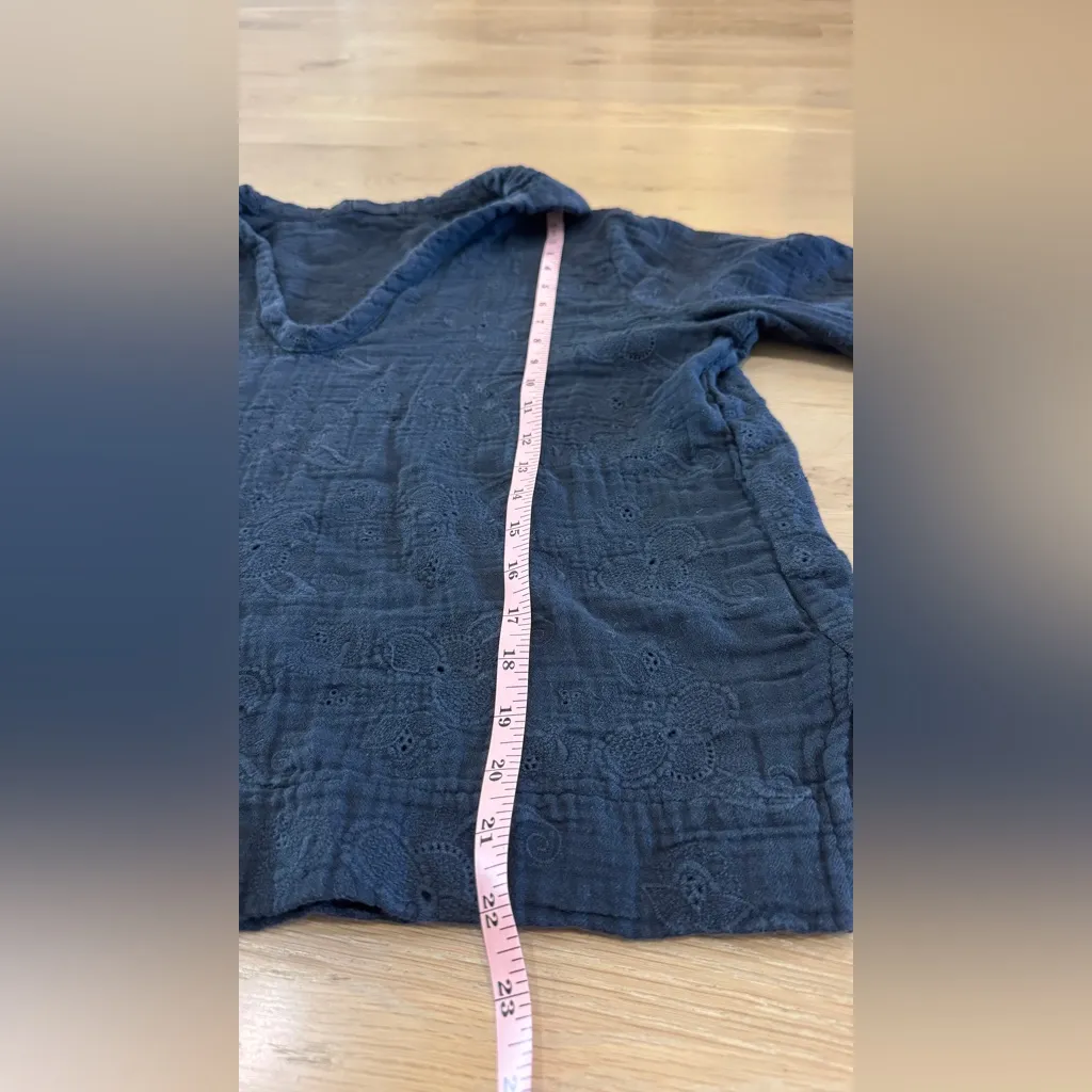 CP shades collared eyelet blouse navy blue MEASUREMENTS - Image 6