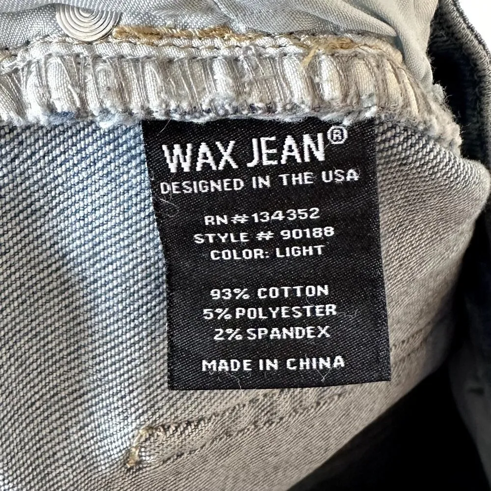 Wax Jean Distressed Ripped Light Wash Skinny Jean - Size 11 / 30 - Image 4