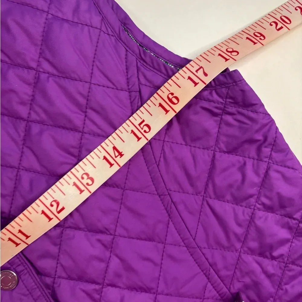 Peter Millar Women’s Size Small Quilted Golf Vest Full Zip Pockets Lined Purple - Image 3