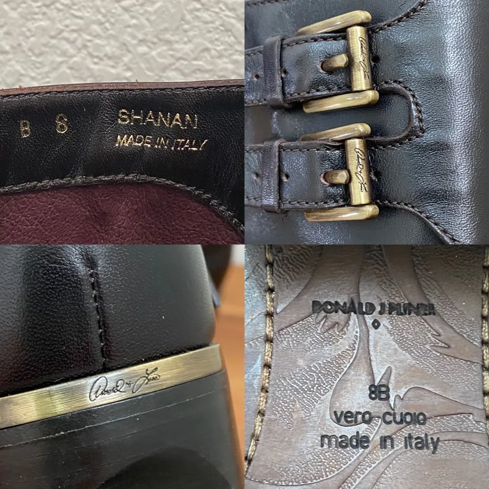 Donald & Lisa  Shanan Dark Brown Leather Moto Riding Boot Size 8 - Image 15