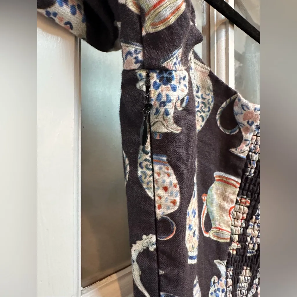 Aritzia Wilfred Black Noir Fatale Cottagecore Vase Mini Dress Linen Size 0 NWT - Image 8