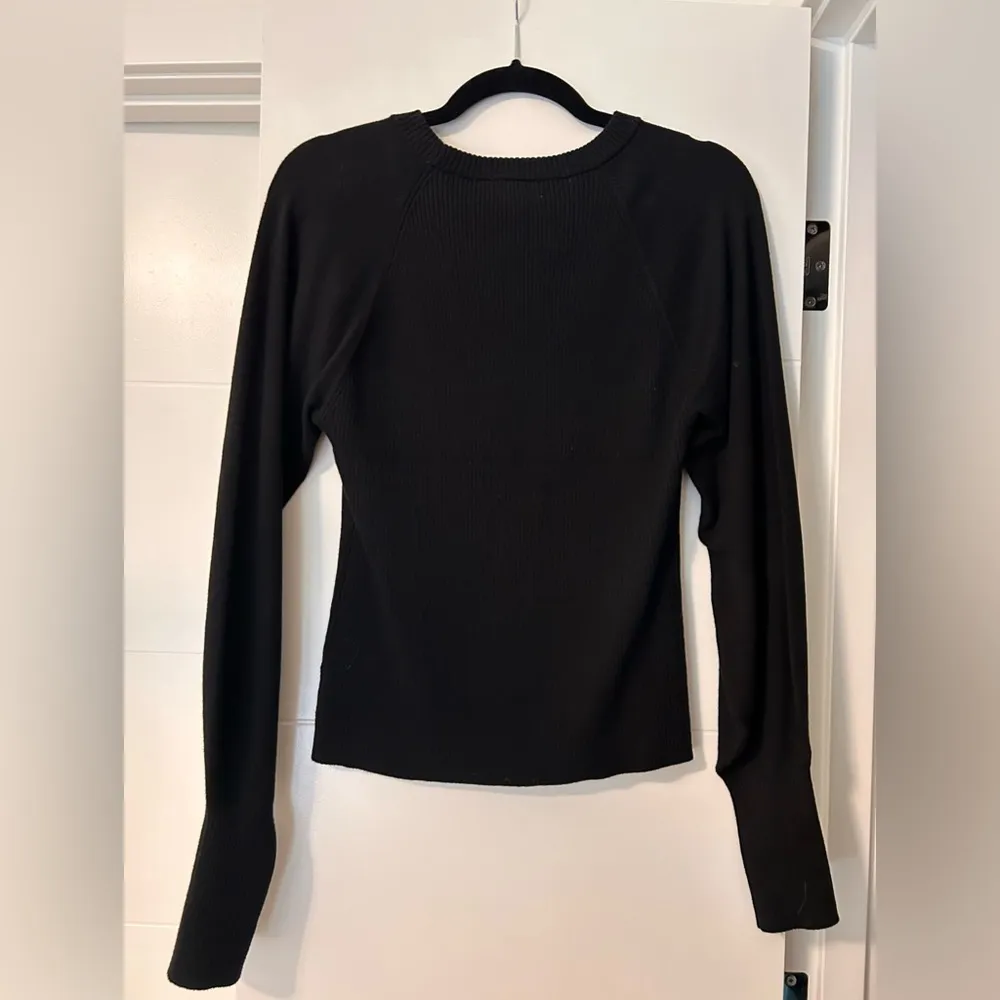 Open Edit Cutout Balloon Sleeve Sweater - Black - Size M - Image 8