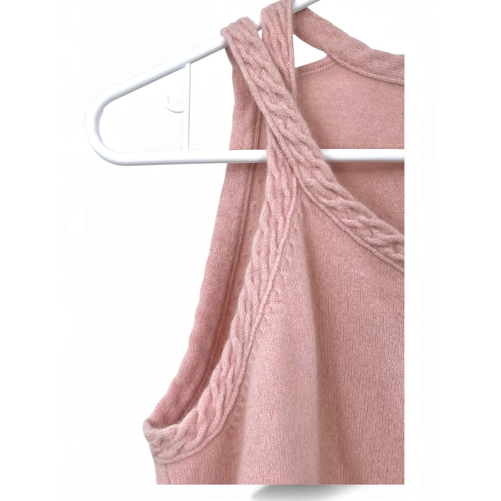 CYNTHIA STEFFE | M | Pure 100% Casher Knit Top Sweater Tank Sleeveless Women Pink Size M - Image 4