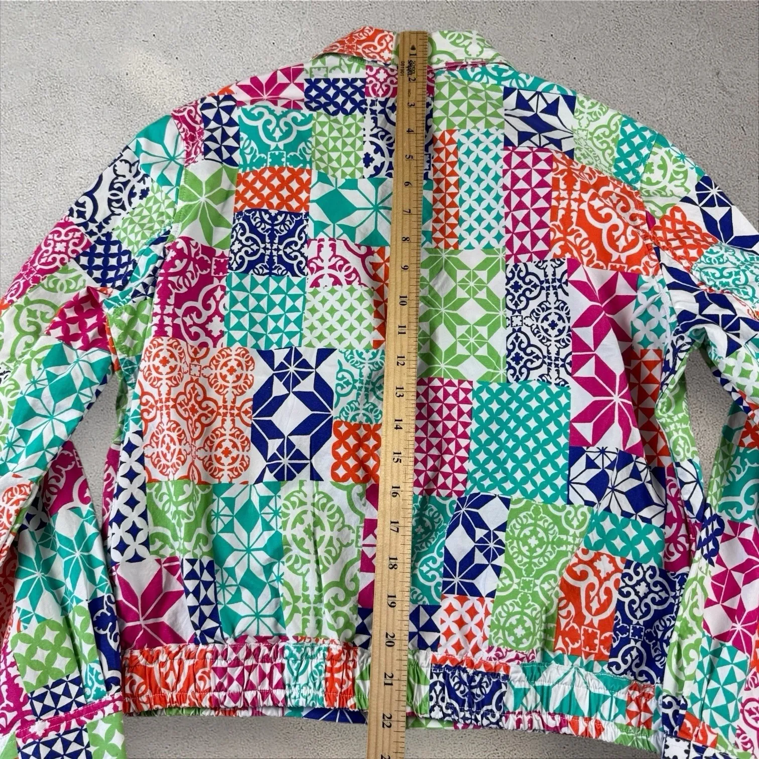 Polo Ralph Lauren Cotton Patchwork Geometric Eisenhower Bomber Jacket Sz S NWT - Image 5