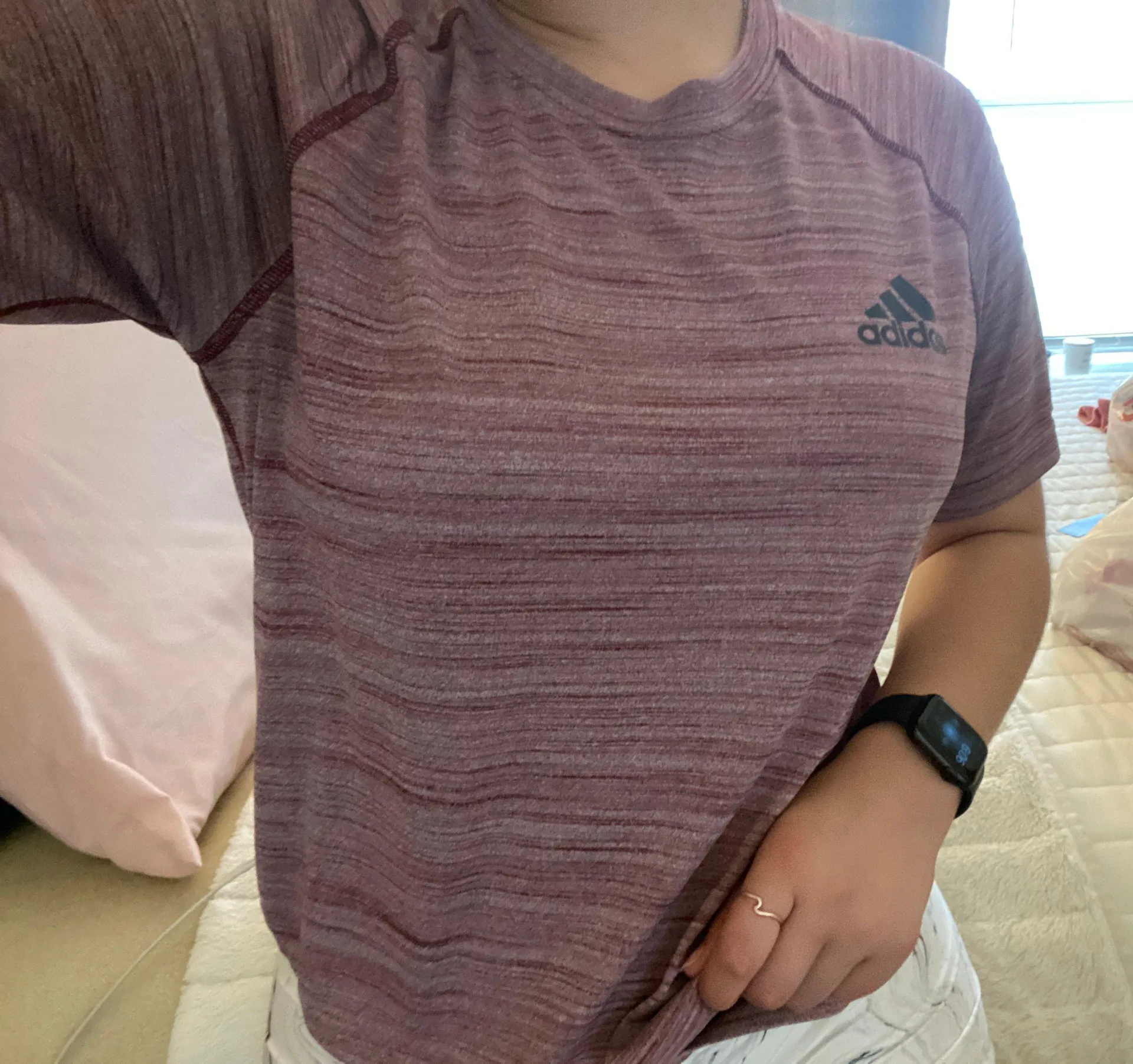 Adidas Red And White Work Out Top - Image 2